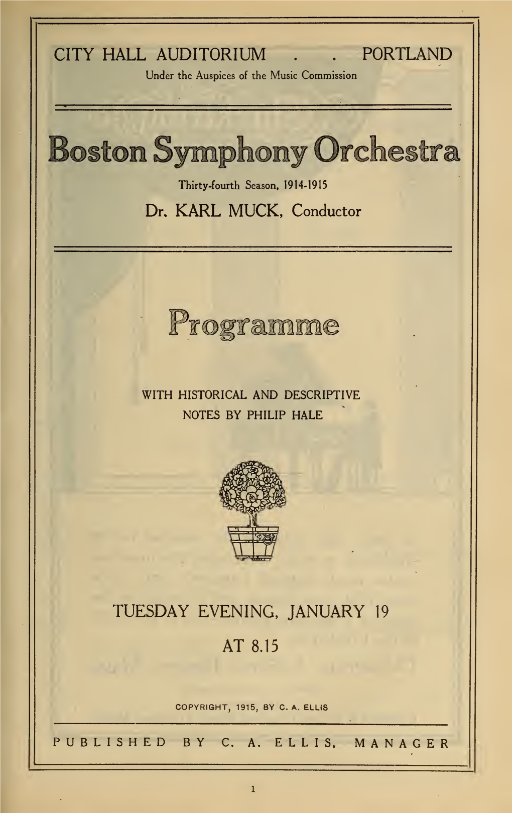 Boston Symphony Orchestra Concert Programs, Season 34,1914