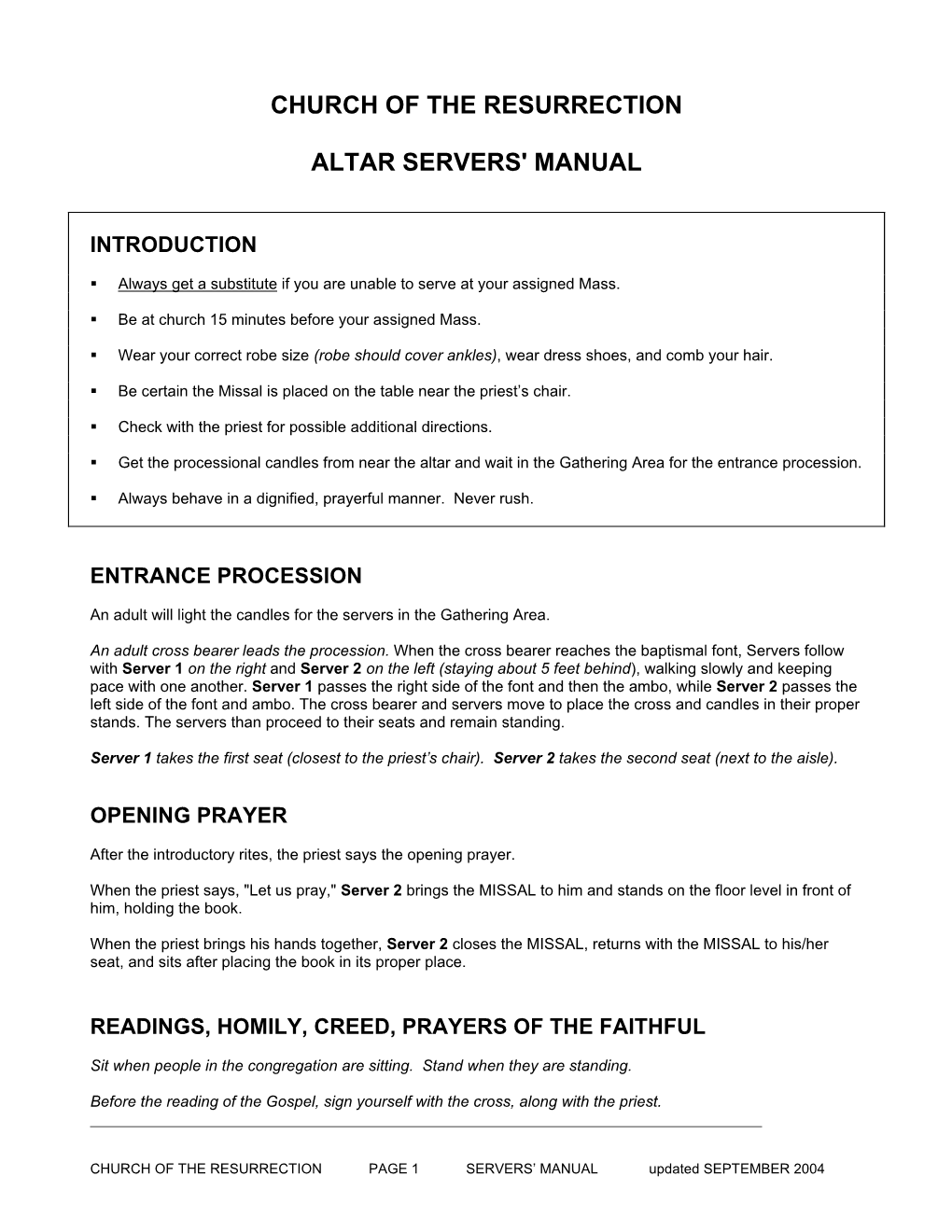 Altar Server Manual