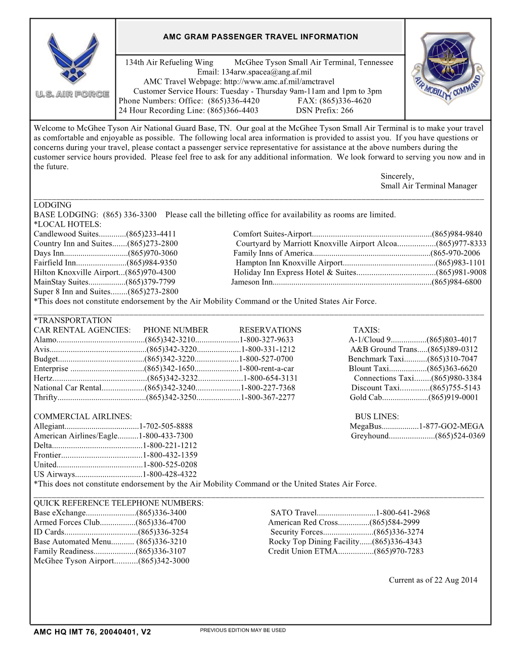 134Th Air Refueling Wing Mcghee Tyson Small Air Terminal