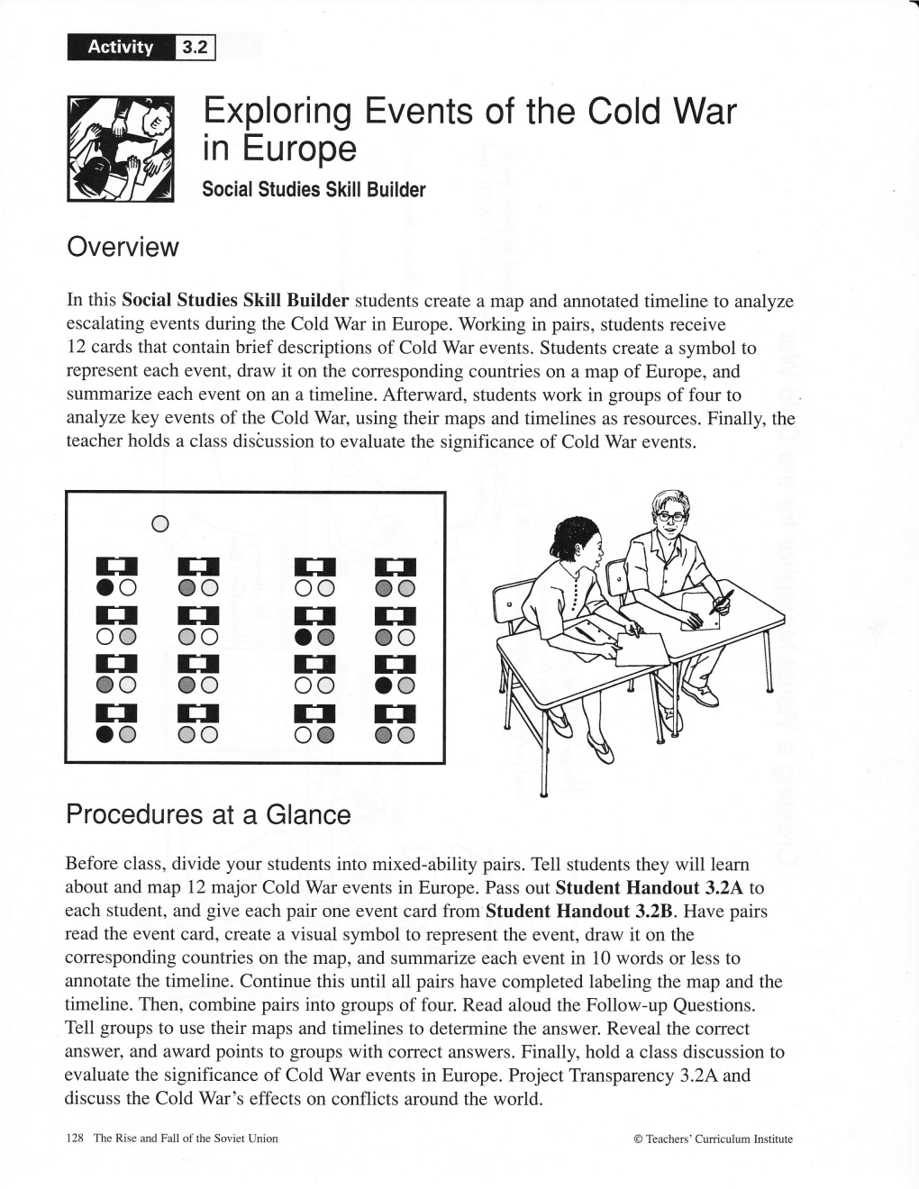 Exploring Events of the Cold War in Europe Social Studies Skill Builder