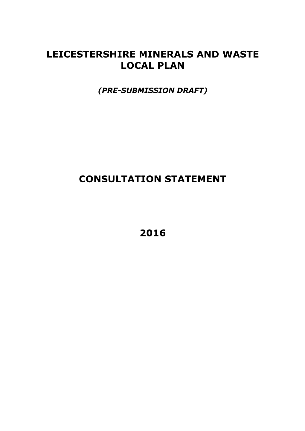 Consultation Statement