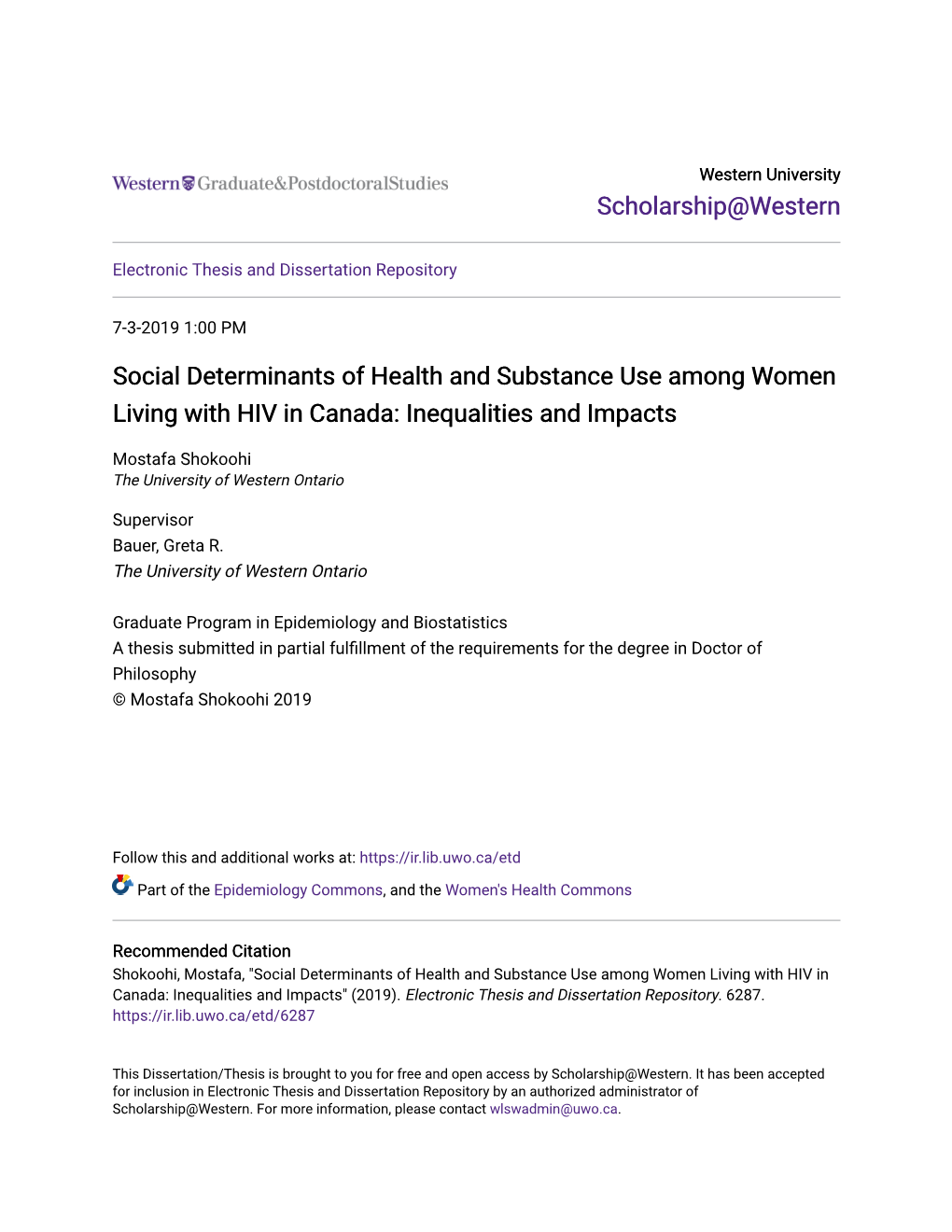 Social Determinants of Health and Substance Use Among Women Living with HIV in Canada: Inequalities and Impacts