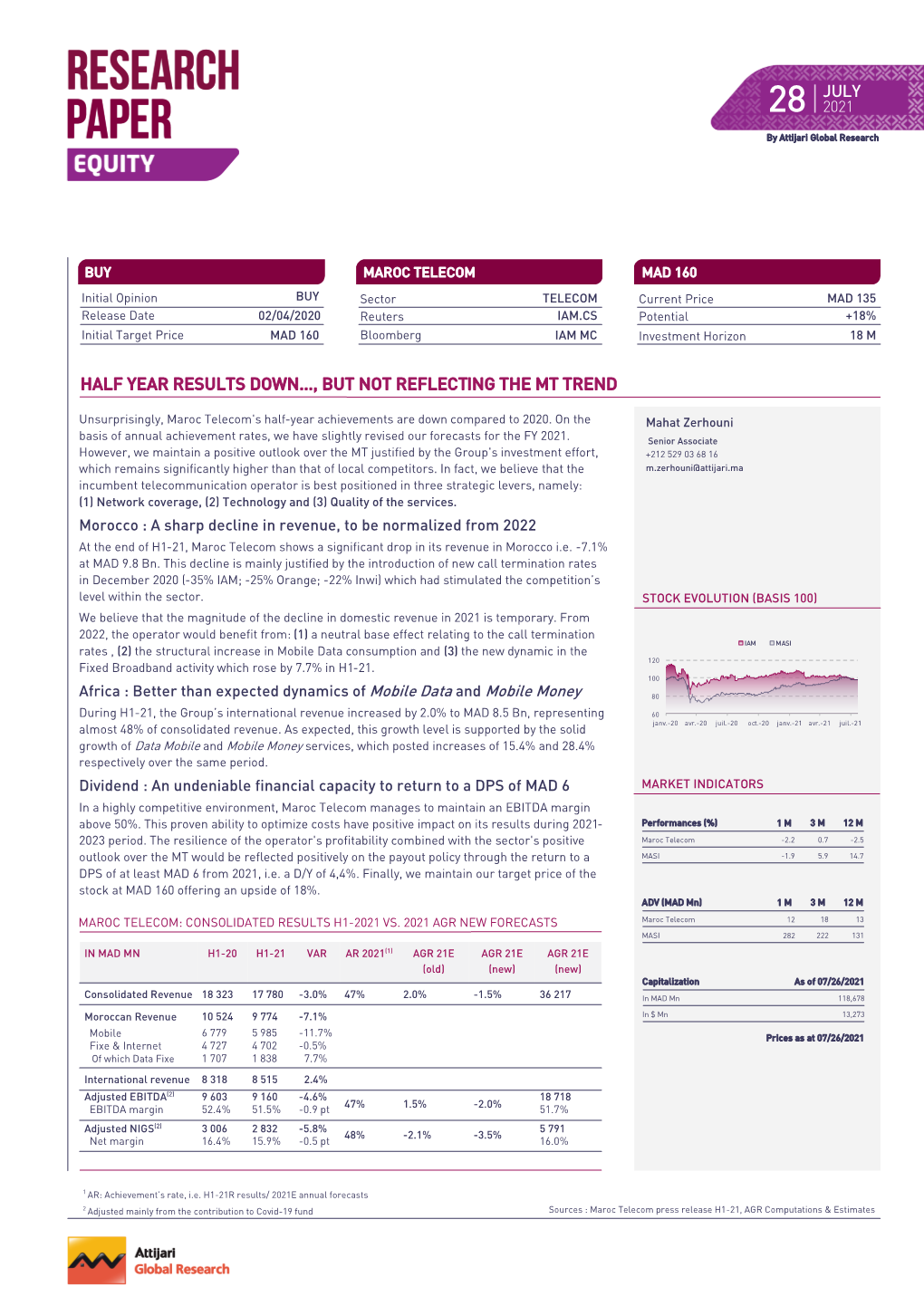 July Half Year Results Down…