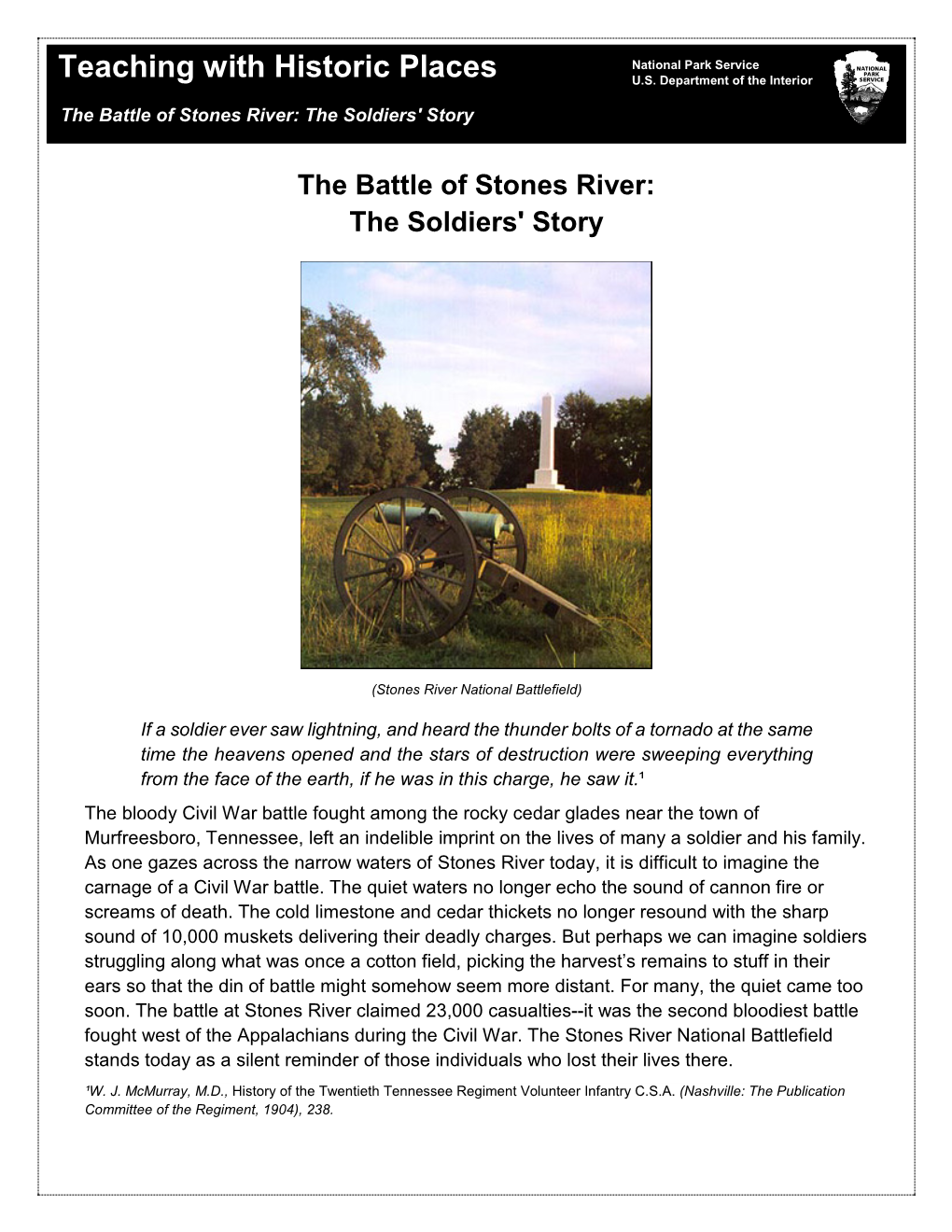 The Battle of Stones River: the Soldiers' Story