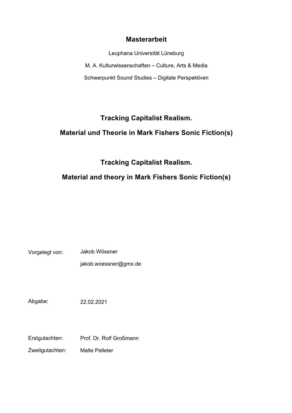 Tracking Capitalist Realism