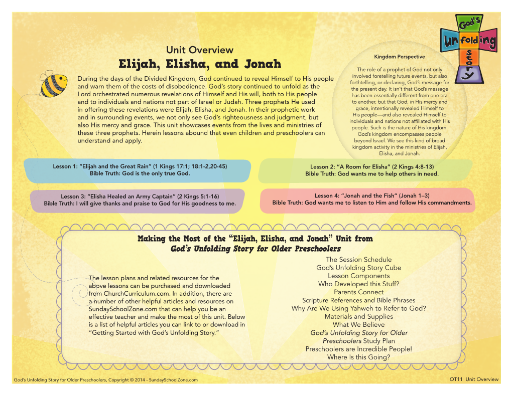 Elijah, Elisha, and Jonah