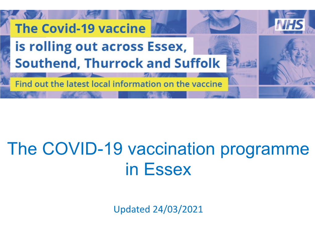 The COVID-19 Vaccination Programme in Essex