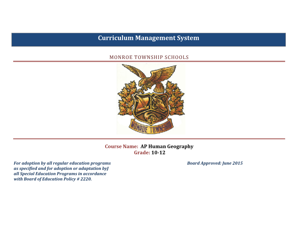 Curriculum Management System