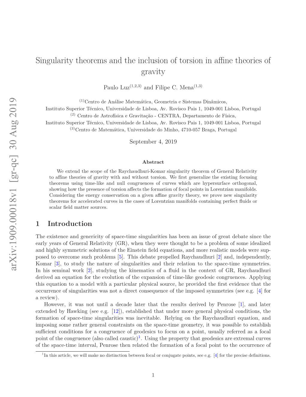 Singularity Theorems and the Inclusion of Torsion in Affine Theories of Gravity