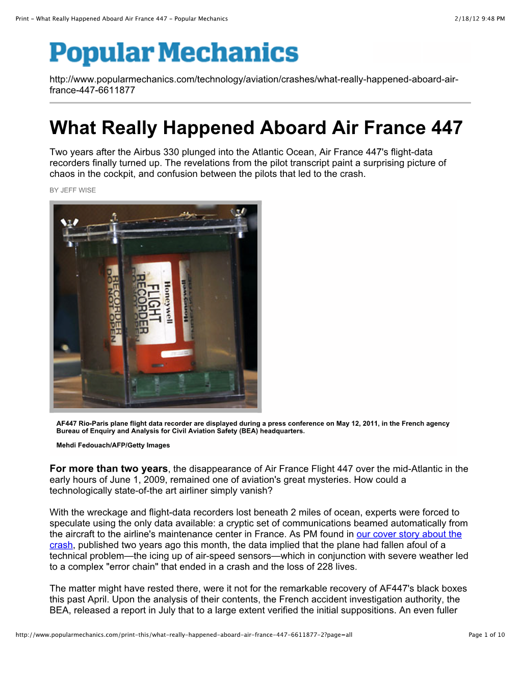 Print - What Really Happened Aboard Air France 447 - Popular Mechanics 2/18/12 9:48 PM