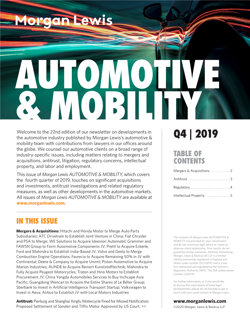 Automotive & Mobility Newsletter Q4