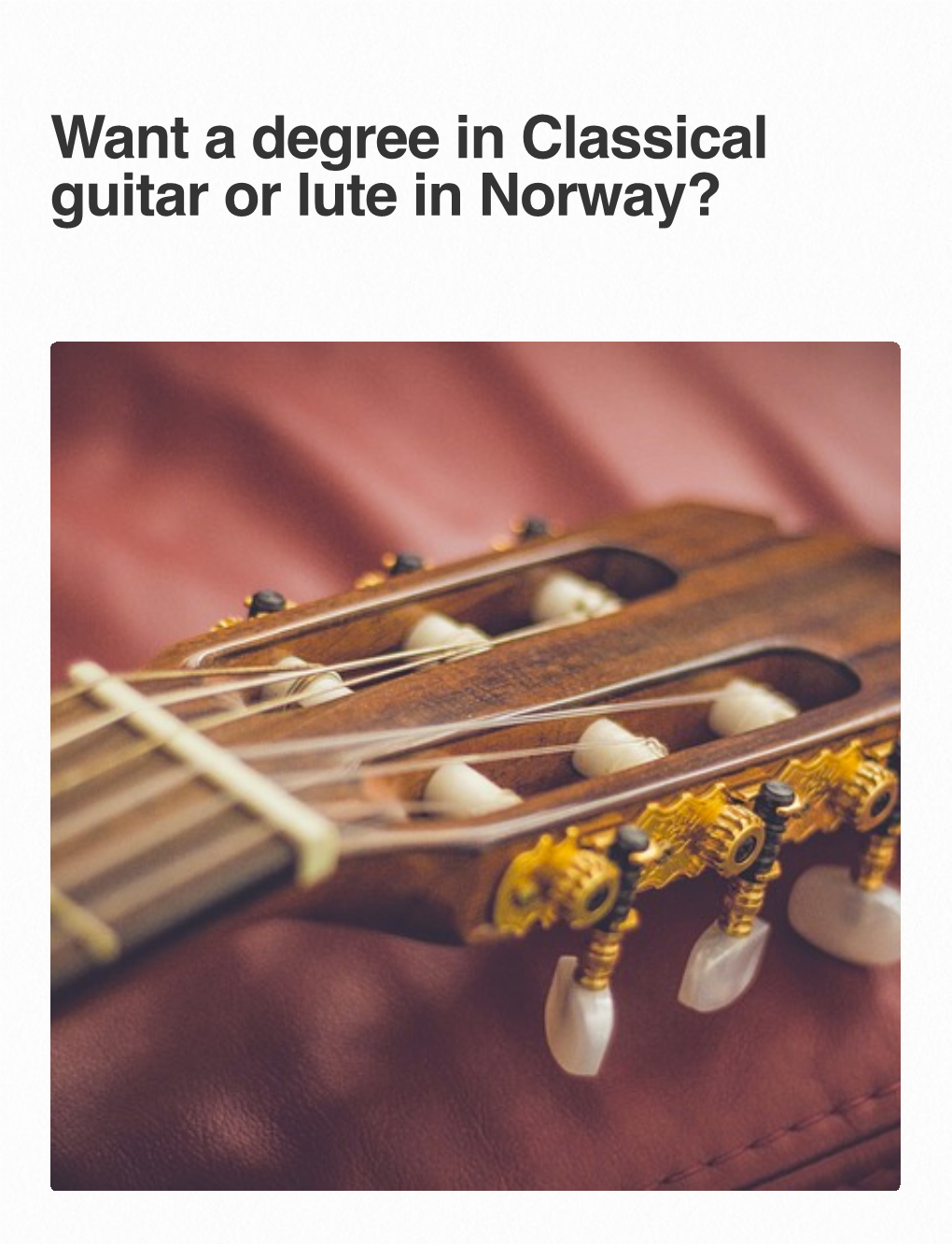 Want a Degree in Classical Guitar Or Lute in Norway? Uten Navn