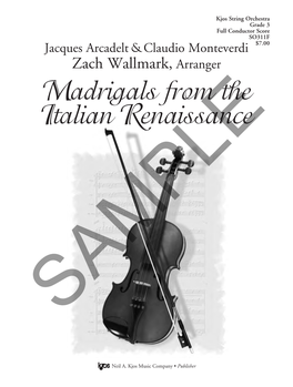 Madrigals from the Italian Renaissance Madrigals from The