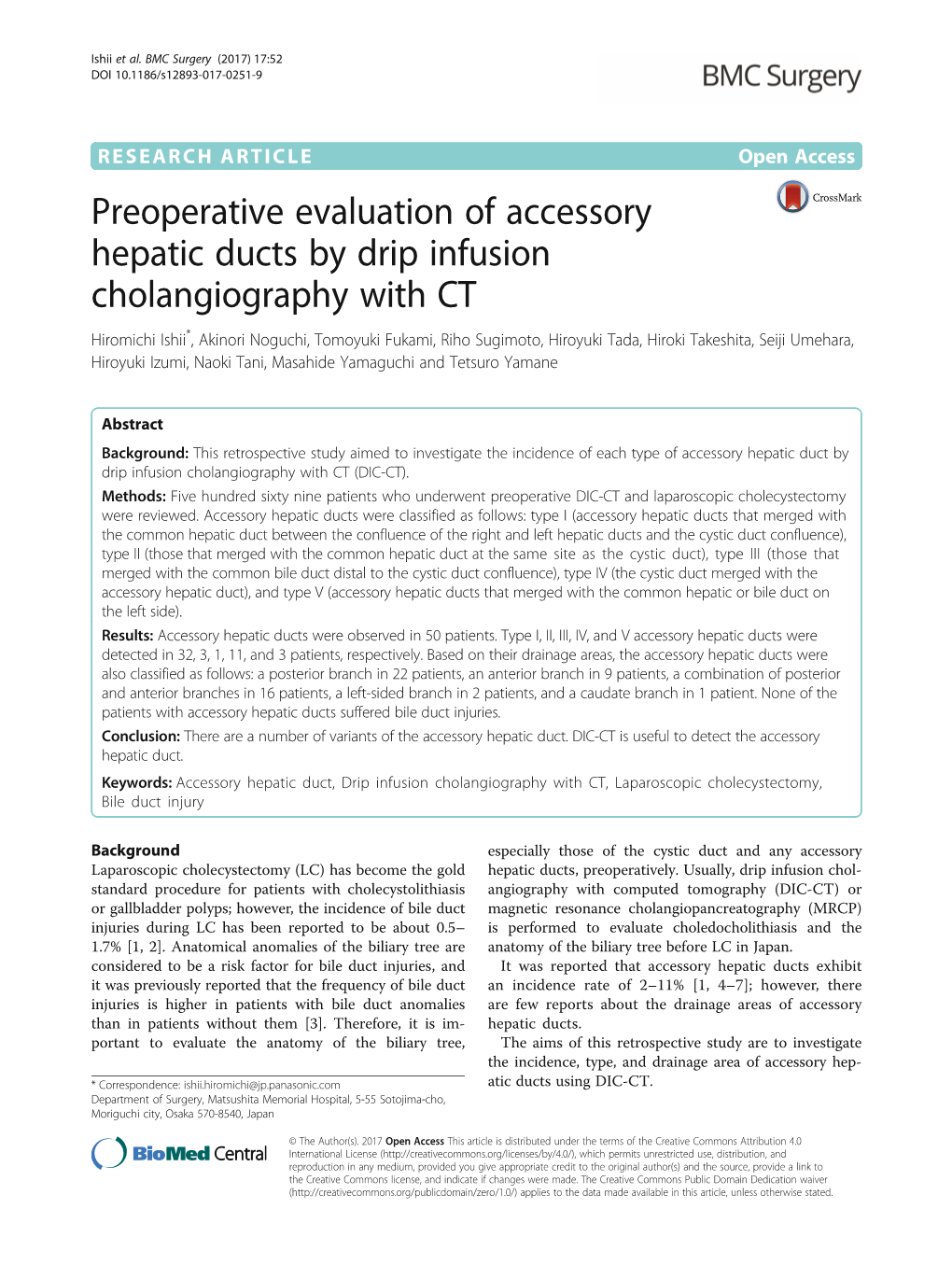 Preoperative Evaluation of Accessory Hepatic Ducts by Drip Infusion Cholangiography with CT