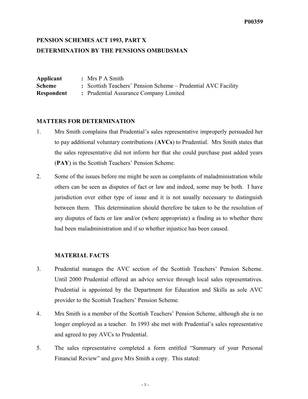 Pension Schemes Act 1993, Part X s21