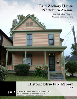 Reid-Zachary House 497 Auburn Avenue Historic Structure Report