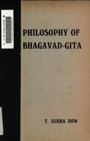 Philosophy of Bhagavad-Gita