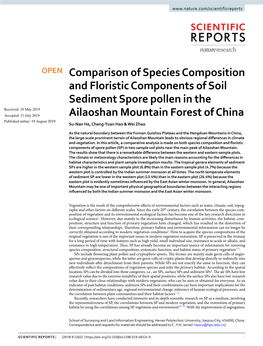 Comparison of Species Composition and Floristic Components of Soil