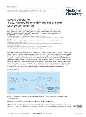Thiazoles As Novel DNA Gyrase Inhibitors