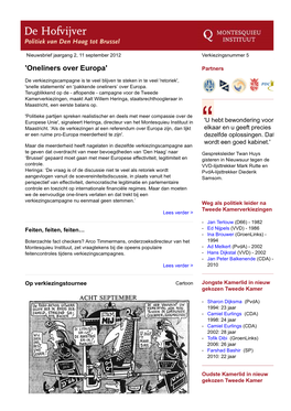Nieuwsbrief De Hofvijver, 11 September 2012