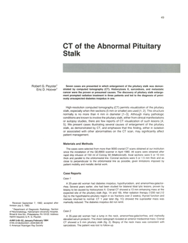 CT of the Abnormal Pituitary Stalk
