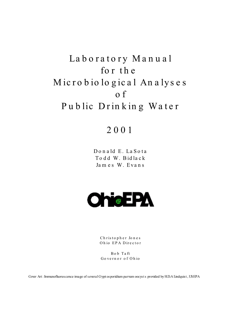 Laboratory Manual for the Microbiological Analyses of Public Drinking Water