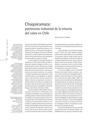 Chuquicamata: Patrimonio Industrial De La Minería Del Cobre En Chile