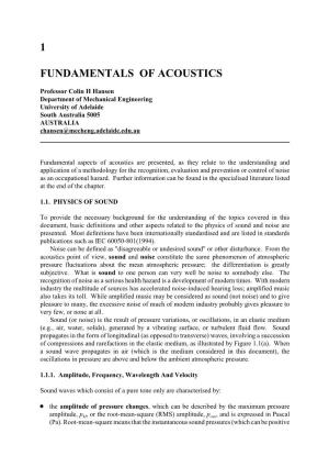 1 Fundamentals of Acoustics