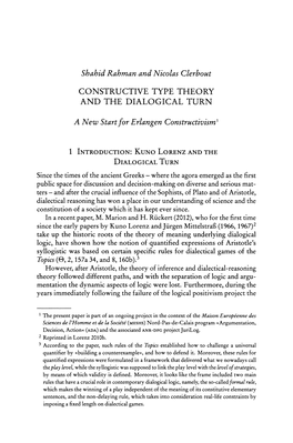 Constructive Type Theory and the Dialogical Turn