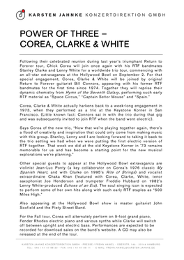 Power of Three – Corea, Clarke & White Corea