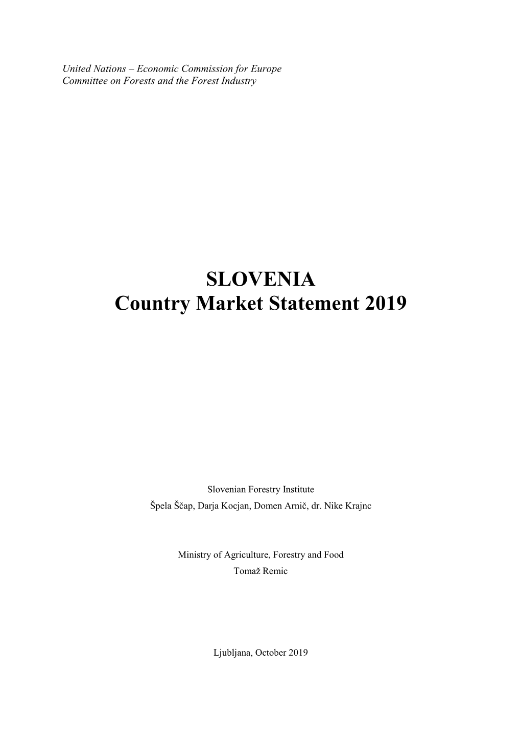 SLOVENIA Country Market Statement 2019