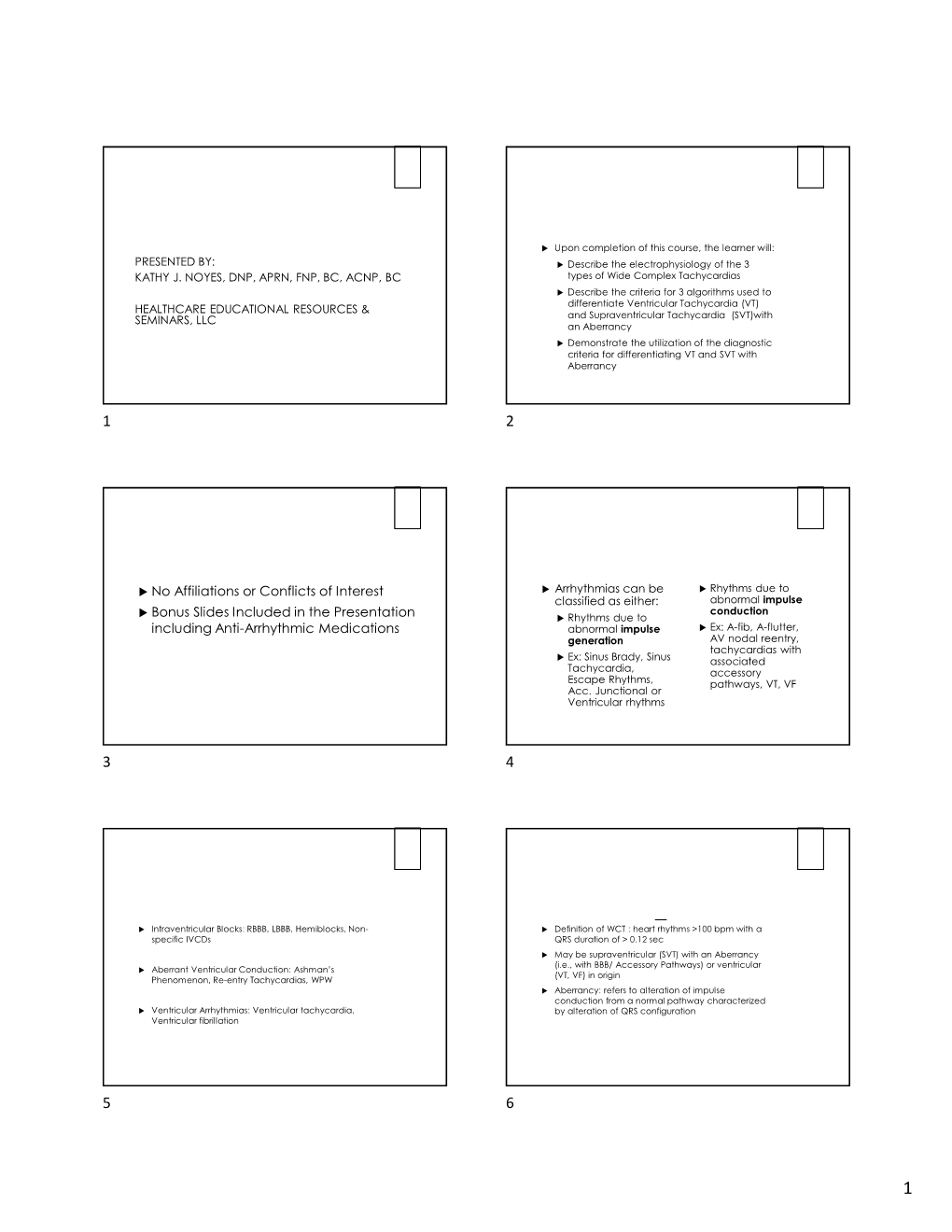 Wide Complex Tachycardias & Aberrancies