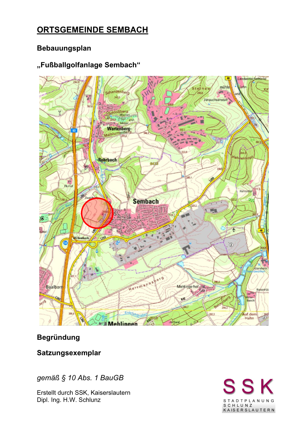 Bebauungsplan „Fußballgolfanlage Sembach“