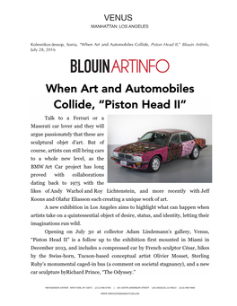 When Art and Automobiles Collide, “Piston Head