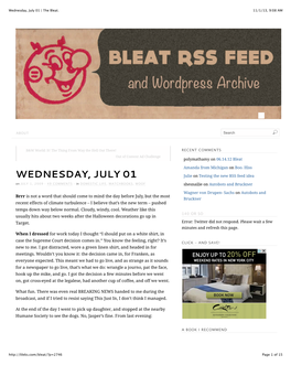 Wednesday, July 01 | the Bleat