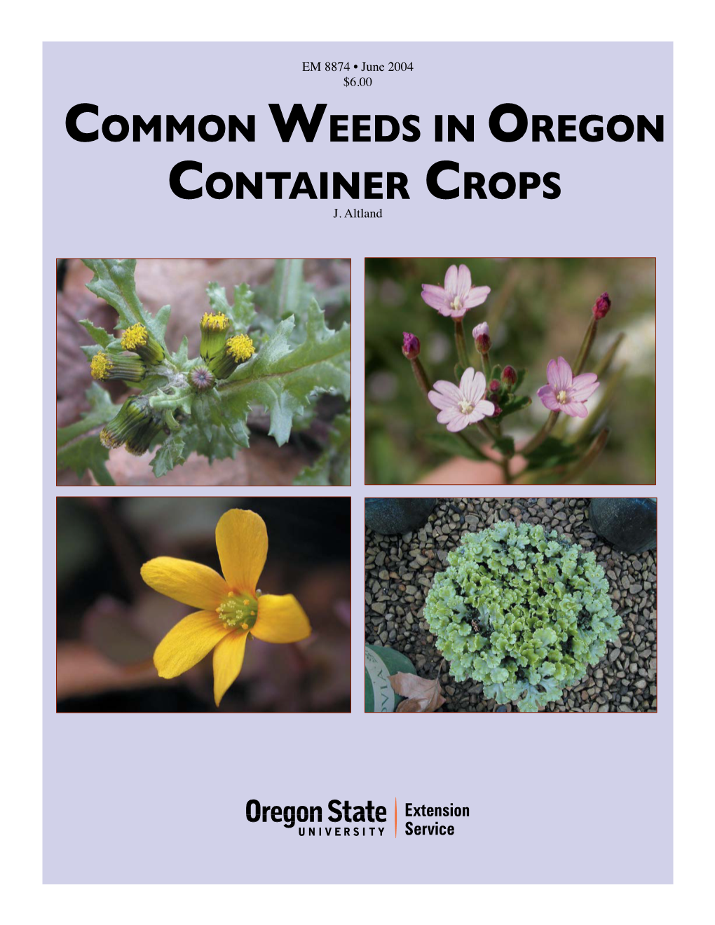 Common Weeds in Oregon Container Crops J