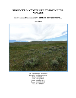 Red Rock/Lima Watershed Environmental Analysis