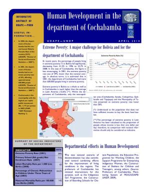 Human Development in the Department of Cochabamba