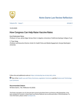 How Congress Can Help Raise Vaccine Rates