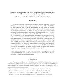 Detection of Semi-Major Axis Drifts in 54 Near-Earth Asteroids: New Measurements of the Yarkovsky Eﬀect