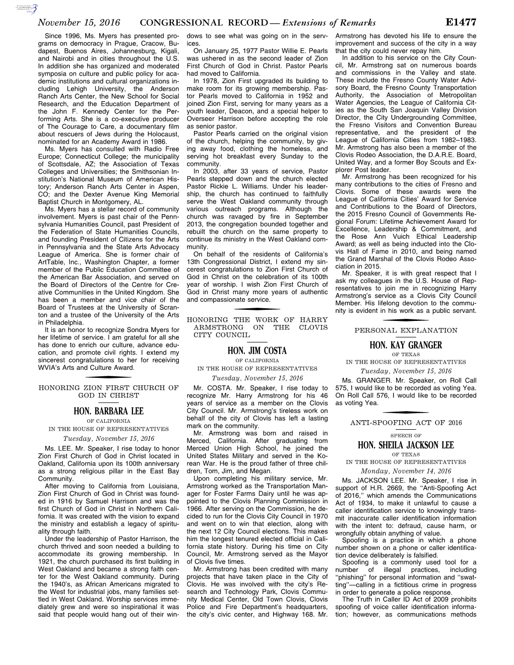 CONGRESSIONAL RECORD— Extensions of Remarks E1477 HON