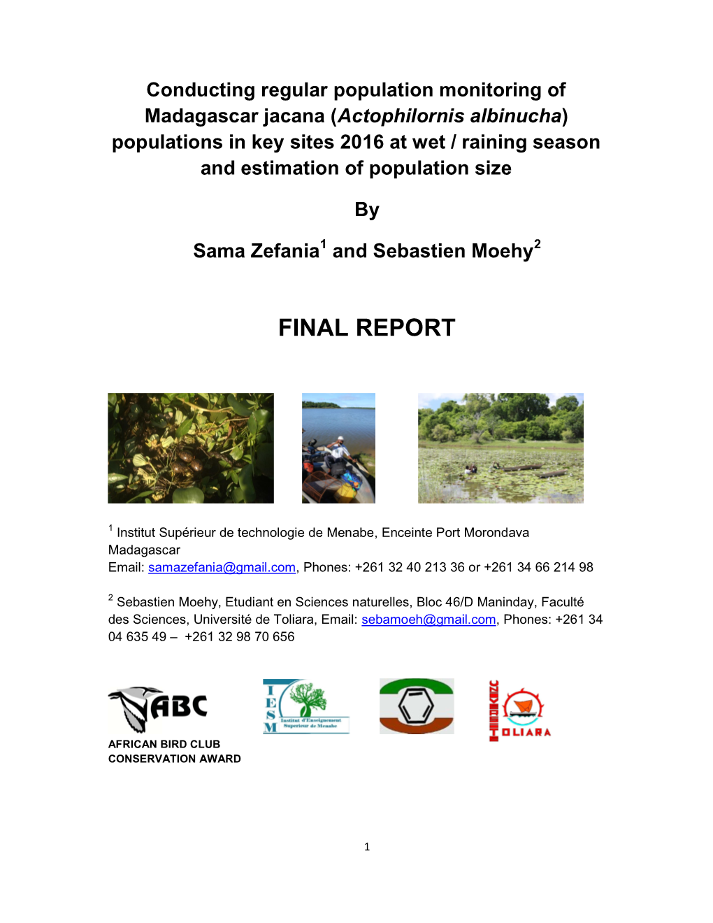 Monitoring Madagascar Jacanas