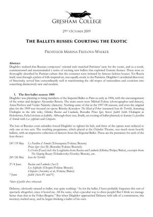 The Ballets Russes: Courting the Exotic