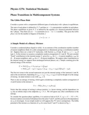 Phase Transitions in Multicomponent Systems