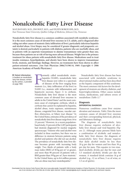 Nonalcoholic Fatty Liver Disease MAX BAYARD, M.D., JIM HOLT, M.D., and EILEEN BOROUGHS, M.D
