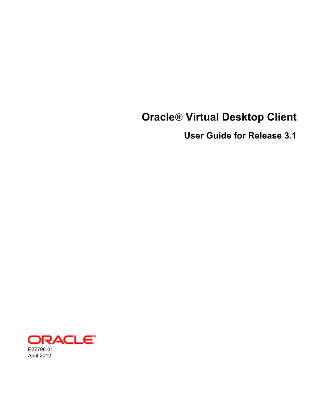 Oracle® Virtual Desktop Client User Guide for Release 3.1