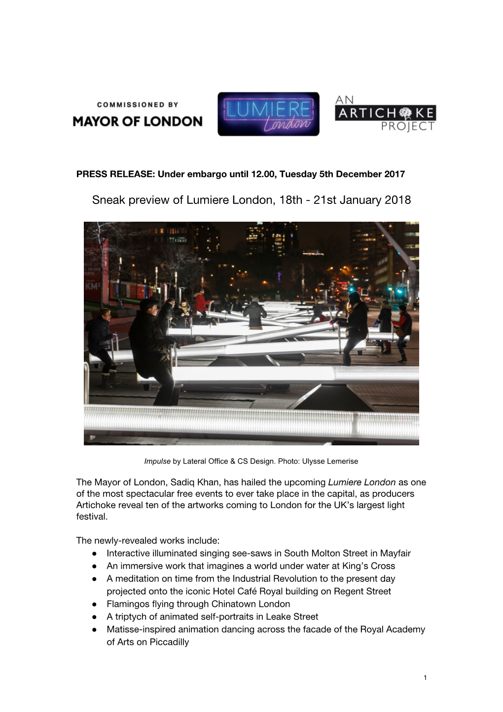 Sneak​​Preview​​Of​​Lumiere​​London