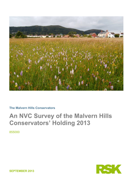 An NVC Survey of the Malvern Hills Conservators' Holding 2013