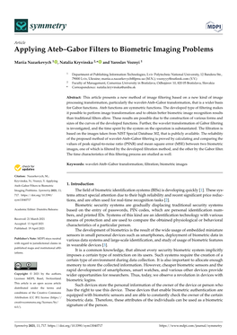 Applying Ateb–Gabor Filters to Biometric Imaging Problems