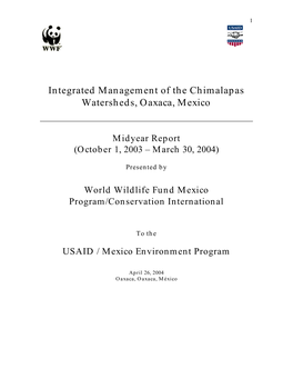 Integrated Management of the Chimalapas Watersheds, Oaxaca, Mexico